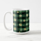 Grüne Karierte Goldene Kleeblätter St. Patricks Ta Kaffeetasse (Links)