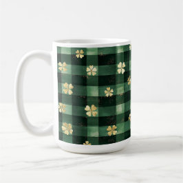 Grüne Karierte Goldene Kleeblätter St. Patricks Ta Kaffeetasse