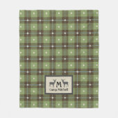 Grüne Karierte Hirschhütte Fleecedecke (Vorderseite)