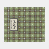 Grüne Karierte Hirschhütte Fleecedecke (Vorderseite (Horizontal))