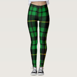 Grüne Karierte Leggings