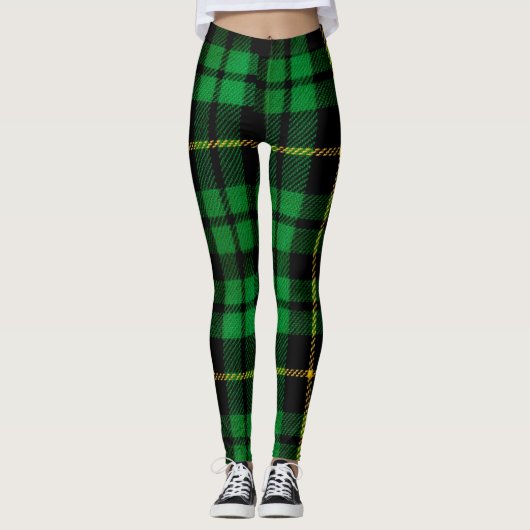 Grüne Karierte Leggings (Vorderseite)