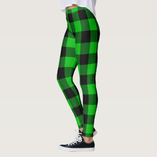 Grüne Karierte Leggings