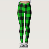 Grüne Karierte Leggings (Vorderseite)