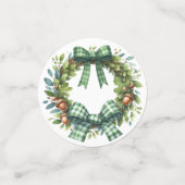 GRÜNE KARIERTE PATTERFALL-AUTUMN-THEMEN KONFETTI (Klein Vorderseite)