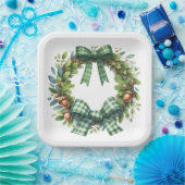 GRÜNE KARIERTE PATTERFALL-AUTUMN-THEMEN PAPPTELLER (Party)