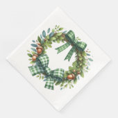 GRÜNE KARIERTE PATTERFALL-AUTUMN-THEMEN SERVIETTE (Ecke)