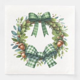 GRÜNE KARIERTE PATTERFALL-AUTUMN-THEMEN SERVIETTE