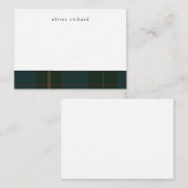 Grüne Karierte Personalisiert Stationäre Mitteilun Mitteilungskarte (Vorne/Hinten)