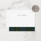 Grüne Karierte Personalisiert Stationäre Mitteilun Mitteilungskarte (Vorderseite/Rückseite Beispiel)