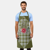Grüne Karierte Schürze und Weihnachtsbaumen (Getragen)