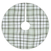 Grüne Karierte Weihnachtsbaumdecke. Polyester Weihnachtsbaumdecke (Vorderseite)