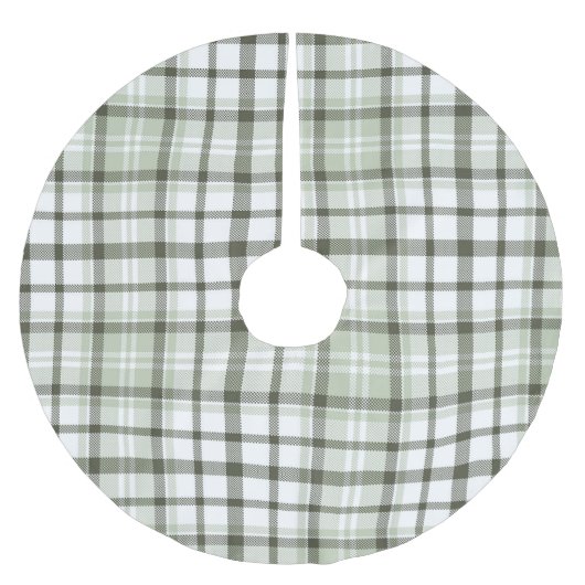 Grüne Karierte Weihnachtsbaumdecke. Polyester Weihnachtsbaumdecke (Vorderseite)