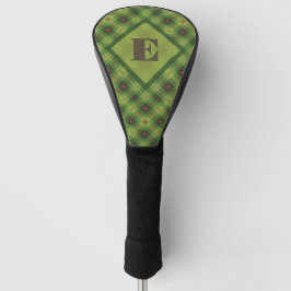 Grüne Karierte Weihnachtscreme Golf Headcover