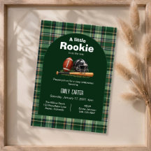 Grüne Karo-Check A Little Rookie-Baby-Party