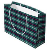Grüne Karo-Geschenktasche Große Geschenktüte (Rückseite Schrägansicht)