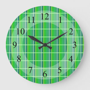 Grüne Karo-Retro-Wanduhr Große Wanduhr