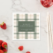 Grüne Karo-Weihnachtspapier-Servietten Serviette (Beispiel)