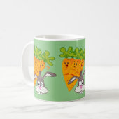 Grüne Karotten Kaninchen Tasse (Vorderseite Links)
