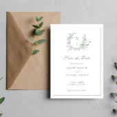 Grüne Karte für das Save the Date formale Wappen