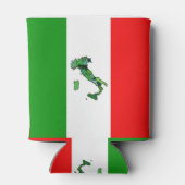 Grüne Karte Italiens und italienische Flagge Dosenkühler (Rückseite)