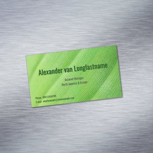 Grüne Karte mit Bananenblatt (Beispiel)