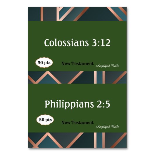 Grüne Karten für das Spiel (Rückseite)