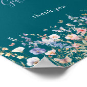 Grüne Karten für mehrfarbige Wildblume - Zeichen Poster (Ecke)