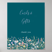 Grüne Karten für mehrfarbige Wildblume - Zeichen Poster (Vorne)