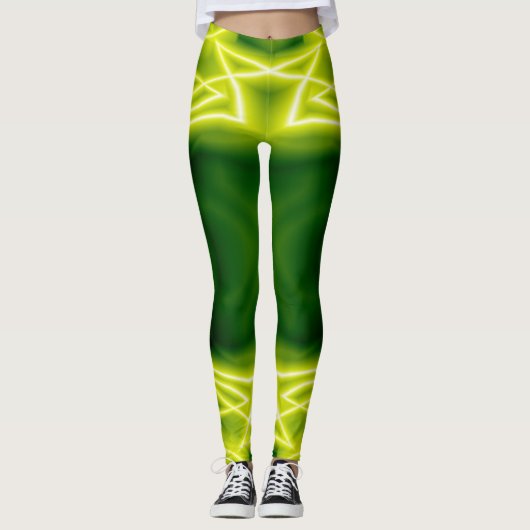 Grüne Kästen Leggings (Vorderseite)