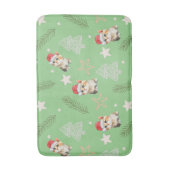 Grüne Kätzchenkatze Weihnachten Weihnachten Badematte (Vorderseite Vertikal)