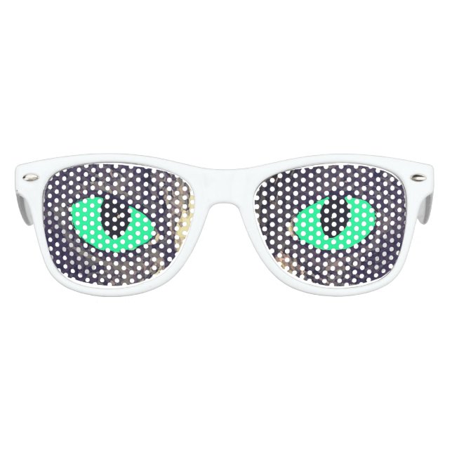 GRÜNE KATZE AUGEN. FELINE EMOJI AUGEN. PARTYBRILLE (Vorderseite)