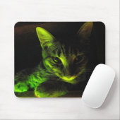 Grüne Katze Mousepad (Mit Mouse)