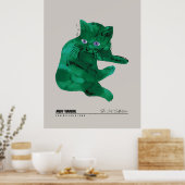 Grüne Katze Poster (Küche)