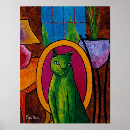 Grüne Katze Poster (Vorne)