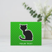 Grüne Katze Postkarte (Stehend Vorderseite)