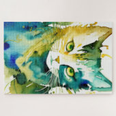 Grüne Katze Puzzle (Horizontal)