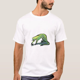 Grüne Katze u. Maus T-Shirt