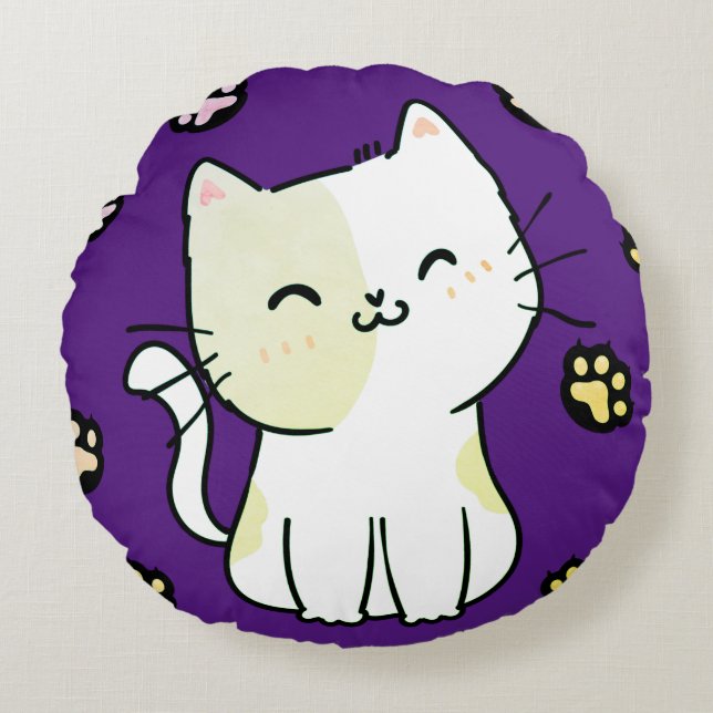 Grüne Katze und Pfoten Kissen (Vorderseite)