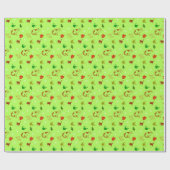 Grüne Katze Weihnachtsgeschenk Wrap Wrapping Paper Geschenkpapier (Flach)