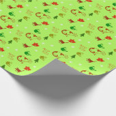 Grüne Katze Weihnachtsgeschenk Wrap Wrapping Paper Geschenkpapier (Ecke)