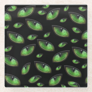 Grüne Katzen Augen, Glasuntersetzer