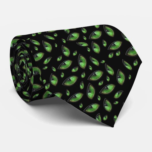 Grüne Katzen Augen, Neck Tie Krawatte (Gerollt)