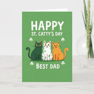 Grüne Katzen Beste Papa Karte