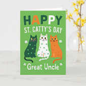 Grüne Katzen mit Tupfen Karte (Gelbe Blume)