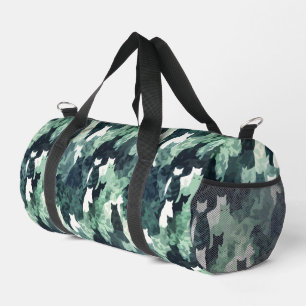 Grüne Katzen-Tarnmuster Duffle Bag