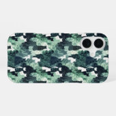Grüne Katzen-Tarnmuster iPhone 16 Hülle (Rückseite (Horizontal))