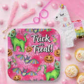 Grüne Katzen und Fledermäuse von Natasha Us Pappteller (Party)