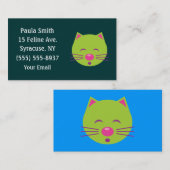Grüne Katzen-Visitenkarten Visitenkarte (Vorne/Hinten)