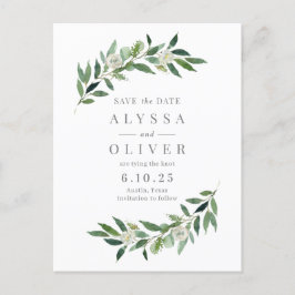 Grüne Kein Foto Save the Date Postkarte